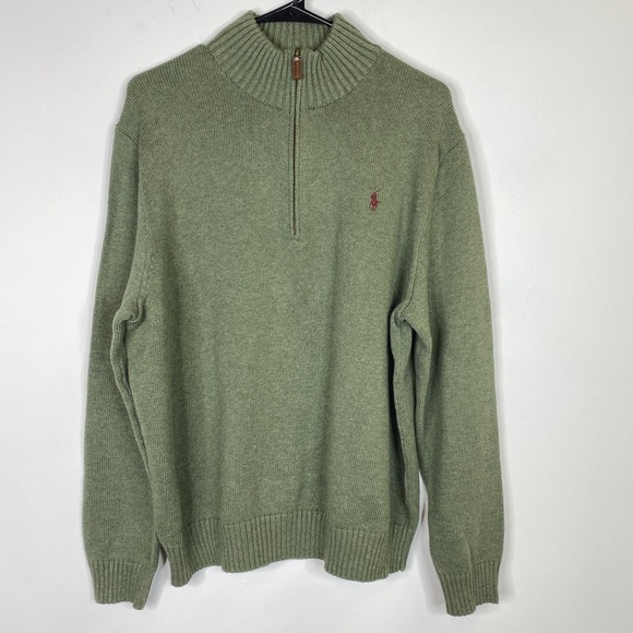 Polo Ralph Lauren Other - Polo by Ralph Lauren Green Knit 1/4 Zip Sweater